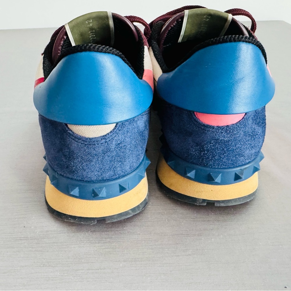 Valentino Garavani Maroon, Pink & Blue Camouflage Low-Top Sneakers - Picture 4 of 6